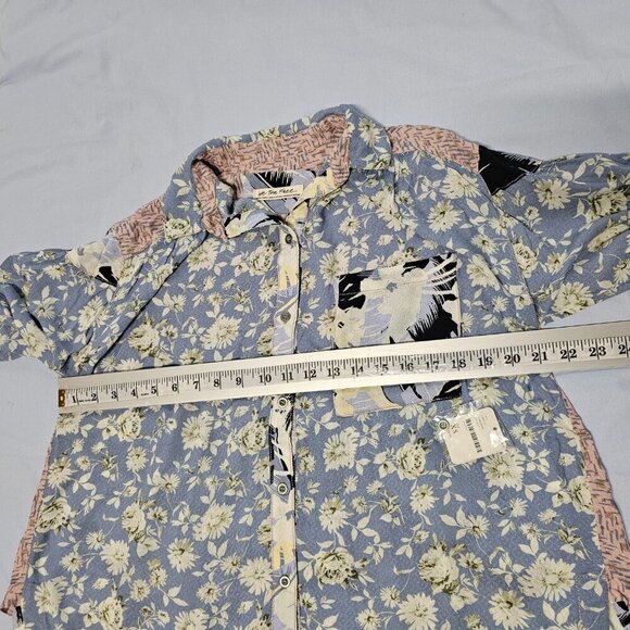 We The Free Oversized Top Tunic Shirt Women Size SX Floral Multicolor - Picture 10 of 12